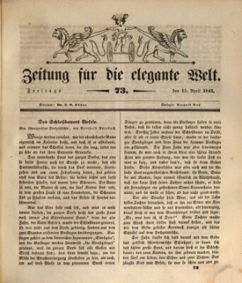 Zeitung für die elegante Welt Freitag 15. April 1842