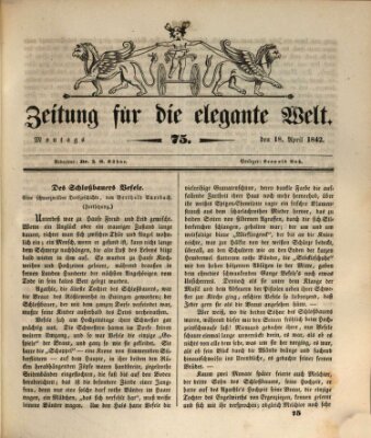 Zeitung für die elegante Welt Montag 18. April 1842