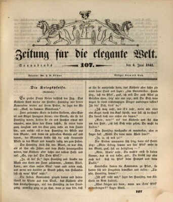 Zeitung für die elegante Welt Samstag 4. Juni 1842