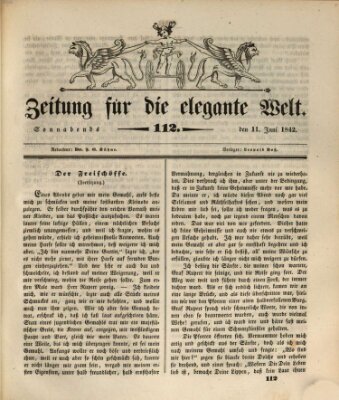 Zeitung für die elegante Welt Samstag 11. Juni 1842