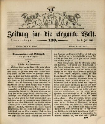 Zeitung für die elegante Welt Donnerstag 7. Juli 1842