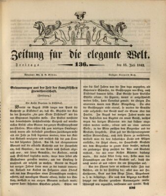 Zeitung für die elegante Welt Freitag 15. Juli 1842