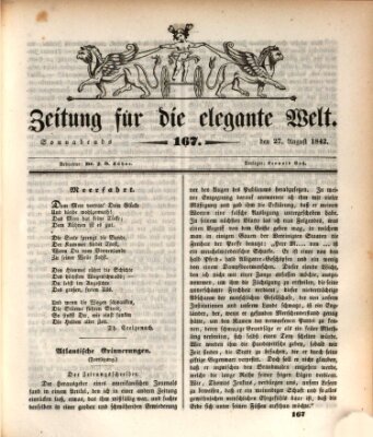 Zeitung für die elegante Welt Samstag 27. August 1842