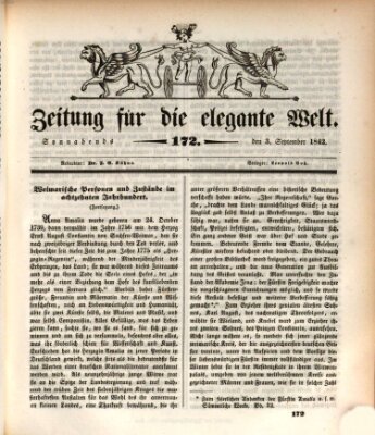 Zeitung für die elegante Welt Samstag 3. September 1842