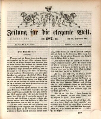 Zeitung für die elegante Welt Samstag 24. September 1842