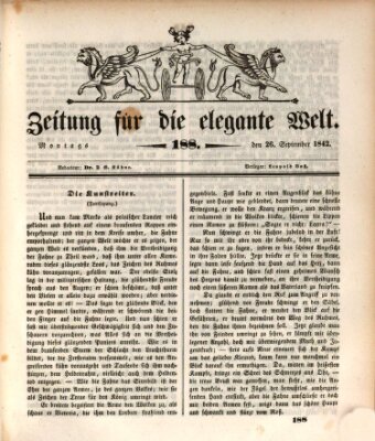 Zeitung für die elegante Welt Montag 26. September 1842