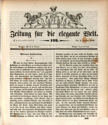 Zeitung für die elegante Welt Samstag 1. Oktober 1842