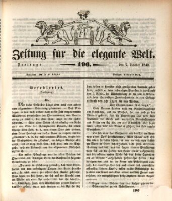 Zeitung für die elegante Welt Freitag 7. Oktober 1842