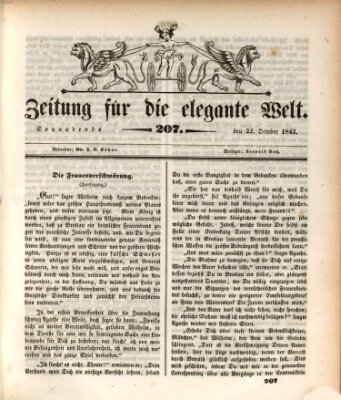 Zeitung für die elegante Welt Samstag 22. Oktober 1842