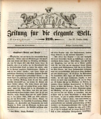 Zeitung für die elegante Welt Donnerstag 27. Oktober 1842