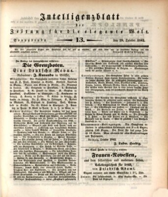 Zeitung für die elegante Welt Samstag 29. Oktober 1842