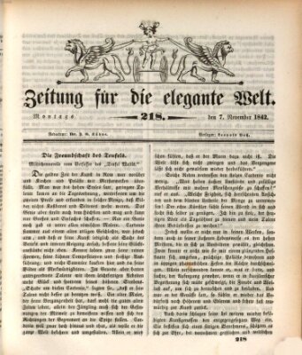 Zeitung für die elegante Welt Montag 7. November 1842