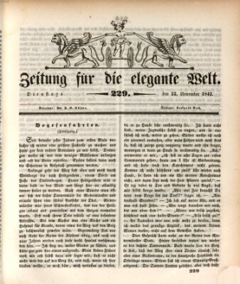 Zeitung für die elegante Welt Dienstag 22. November 1842