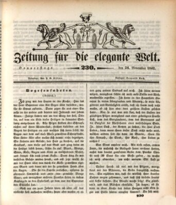 Zeitung für die elegante Welt Donnerstag 24. November 1842