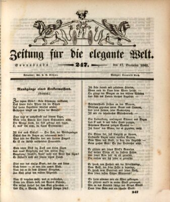 Zeitung für die elegante Welt Samstag 17. Dezember 1842