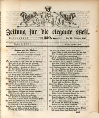 Zeitung für die elegante Welt Donnerstag 22. Dezember 1842