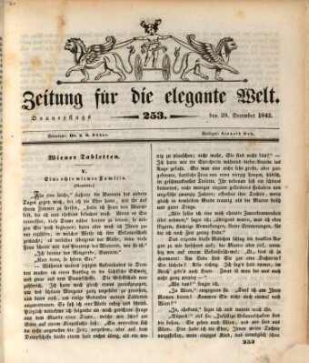 Zeitung für die elegante Welt Donnerstag 29. Dezember 1842