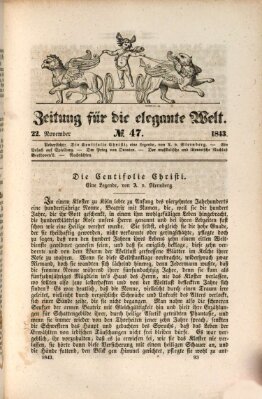 Zeitung für die elegante Welt Mittwoch 22. November 1843