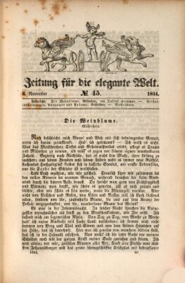 Zeitung für die elegante Welt Mittwoch 6. November 1844