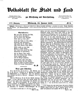 Volksblatt für Stadt und Land zur Belehrung und Unterhaltung Mittwoch 19. Januar 1859