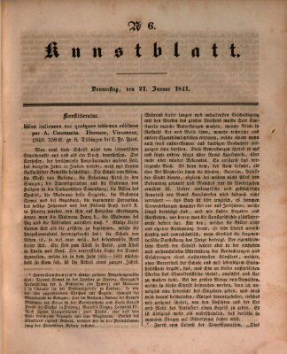 Morgenblatt für gebildete Leser. Kunstblatt (Morgenblatt für gebildete Stände) Donnerstag 21. Januar 1841