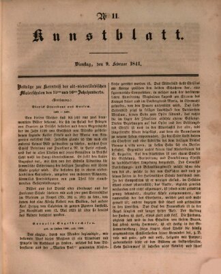 Morgenblatt für gebildete Leser. Kunstblatt (Morgenblatt für gebildete Stände) Dienstag 9. Februar 1841