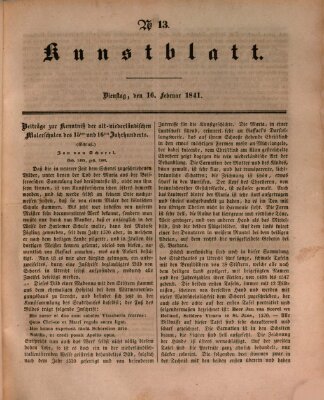 Morgenblatt für gebildete Leser. Kunstblatt (Morgenblatt für gebildete Stände) Dienstag 16. Februar 1841