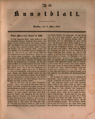 Morgenblatt für gebildete Leser. Kunstblatt (Morgenblatt für gebildete Stände) Dienstag 2. März 1841