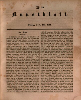 Morgenblatt für gebildete Leser. Kunstblatt (Morgenblatt für gebildete Stände) Dienstag 9. März 1841