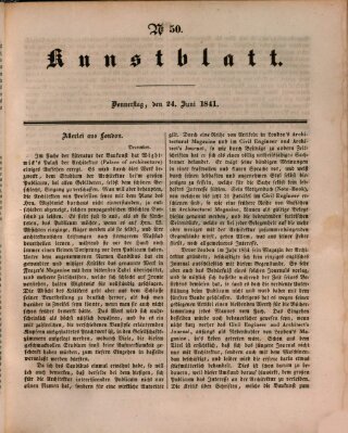 Morgenblatt für gebildete Leser. Kunstblatt (Morgenblatt für gebildete Stände) Donnerstag 24. Juni 1841