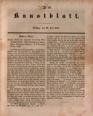 Morgenblatt für gebildete Leser. Kunstblatt (Morgenblatt für gebildete Stände) Dienstag 20. Juli 1841