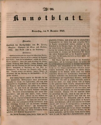 Morgenblatt für gebildete Leser. Kunstblatt (Morgenblatt für gebildete Stände) Donnerstag 9. Dezember 1841