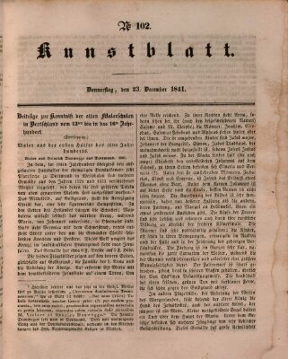 Morgenblatt für gebildete Leser. Kunstblatt (Morgenblatt für gebildete Stände) Donnerstag 23. Dezember 1841