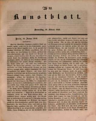 Morgenblatt für gebildete Leser. Kunstblatt (Morgenblatt für gebildete Stände) Donnerstag 10. Februar 1842