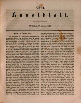 Morgenblatt für gebildete Leser. Kunstblatt (Morgenblatt für gebildete Stände) Donnerstag 17. Februar 1842