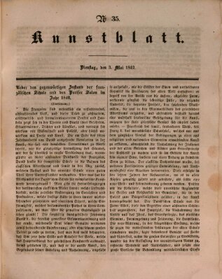 Morgenblatt für gebildete Leser. Kunstblatt (Morgenblatt für gebildete Stände) Dienstag 3. Mai 1842