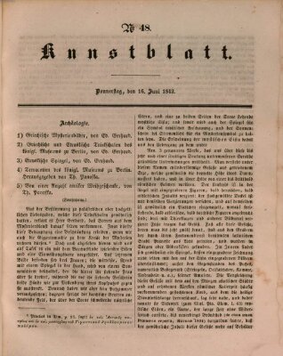 Morgenblatt für gebildete Leser. Kunstblatt (Morgenblatt für gebildete Stände) Donnerstag 16. Juni 1842