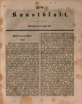 Morgenblatt für gebildete Leser. Kunstblatt (Morgenblatt für gebildete Stände) Donnerstag 30. Juni 1842