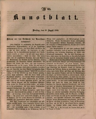 Morgenblatt für gebildete Leser. Kunstblatt (Morgenblatt für gebildete Stände) Dienstag 16. August 1842