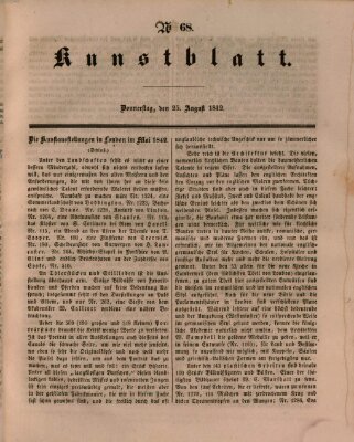 Morgenblatt für gebildete Leser. Kunstblatt (Morgenblatt für gebildete Stände) Donnerstag 25. August 1842