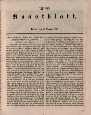 Morgenblatt für gebildete Leser. Kunstblatt (Morgenblatt für gebildete Stände) Dienstag 27. Dezember 1842