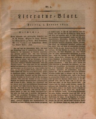 Morgenblatt für gebildete Stände. Literatur-Blatt (Morgenblatt für gebildete Stände) Freitag 9. Januar 1829