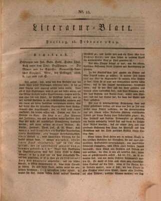 Morgenblatt für gebildete Stände. Literatur-Blatt (Morgenblatt für gebildete Stände) Freitag 13. Februar 1829