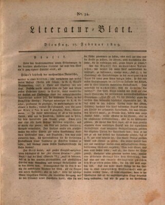 Morgenblatt für gebildete Stände. Literatur-Blatt (Morgenblatt für gebildete Stände) Dienstag 17. Februar 1829