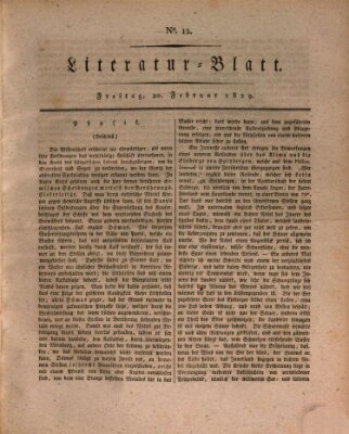 Morgenblatt für gebildete Stände. Literatur-Blatt (Morgenblatt für gebildete Stände) Freitag 20. Februar 1829