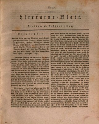 Morgenblatt für gebildete Stände. Literatur-Blatt (Morgenblatt für gebildete Stände) Freitag 27. Februar 1829