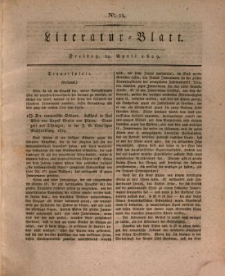 Morgenblatt für gebildete Stände. Literatur-Blatt (Morgenblatt für gebildete Stände) Freitag 24. April 1829