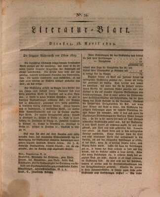 Morgenblatt für gebildete Stände. Literatur-Blatt (Morgenblatt für gebildete Stände) Dienstag 28. April 1829