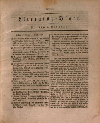 Morgenblatt für gebildete Stände. Literatur-Blatt (Morgenblatt für gebildete Stände) Freitag 1. Mai 1829