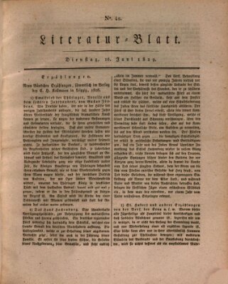 Morgenblatt für gebildete Stände. Literatur-Blatt (Morgenblatt für gebildete Stände) Dienstag 16. Juni 1829